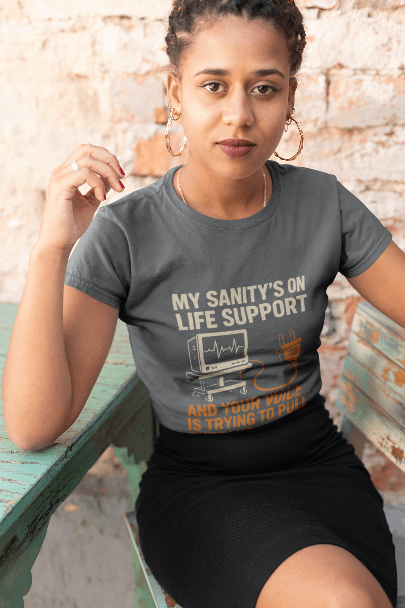 My Sanity on Life Support T-Shirt - FarewellMNG Brand Clothing