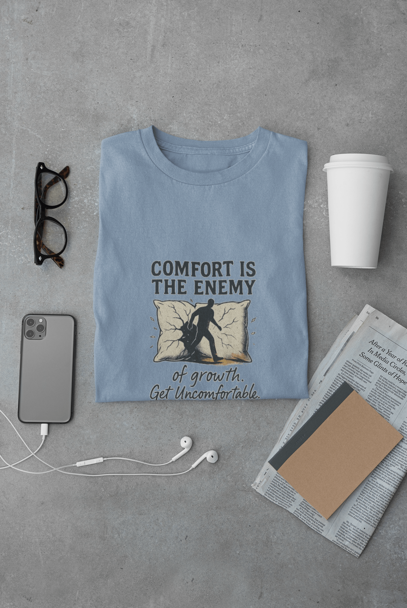 Comfort is the Enemy of Growth Unisex T-Shirt- FarewellMNG Brand Clothing