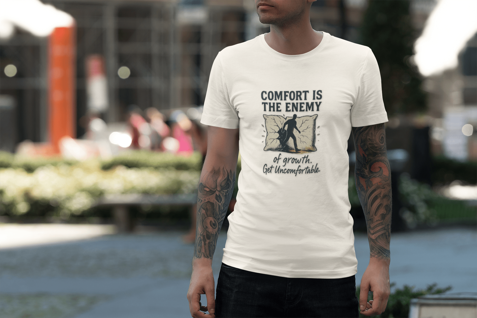 Comfort is the Enemy of Growth Unisex T-Shirt- FarewellMNG Brand Clothing