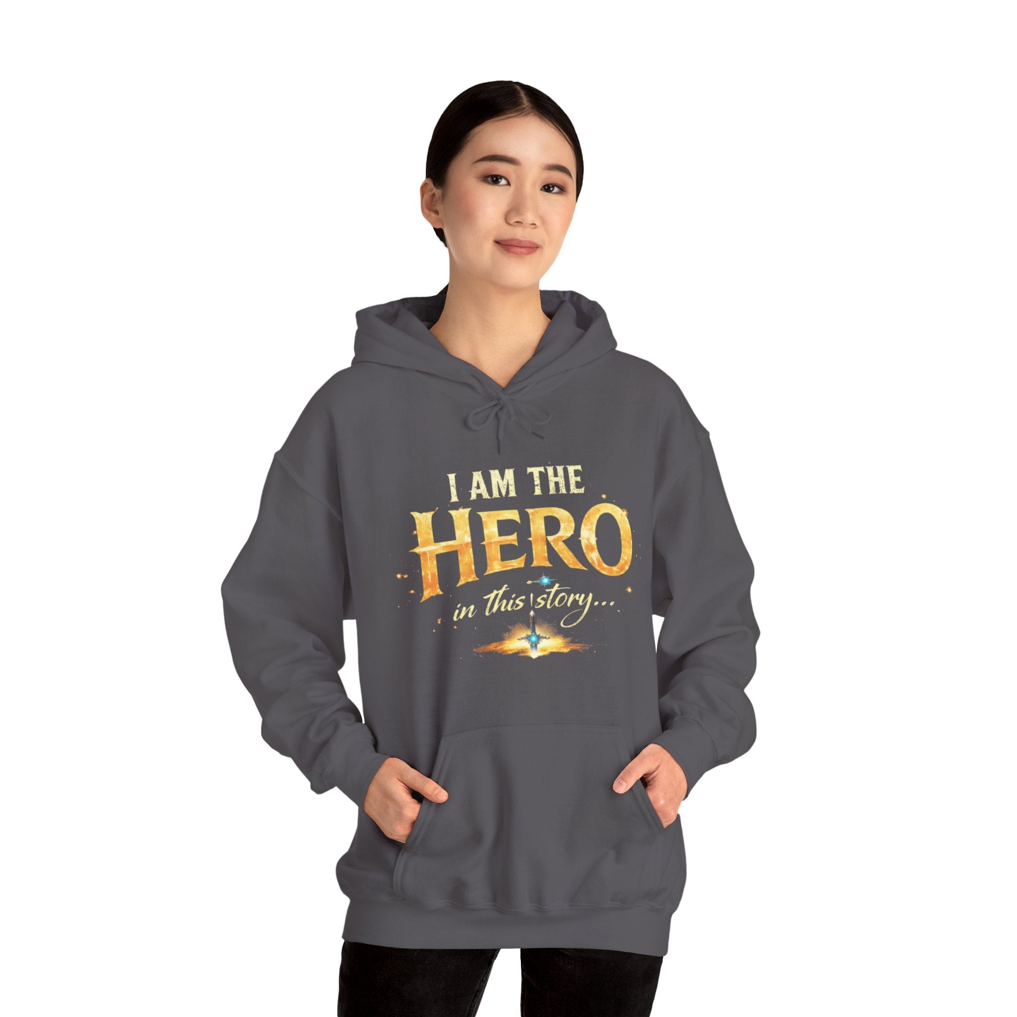 "I Am the Hero in This Story" Couples Hoodie —  Matching Valentine's Sweatshirt