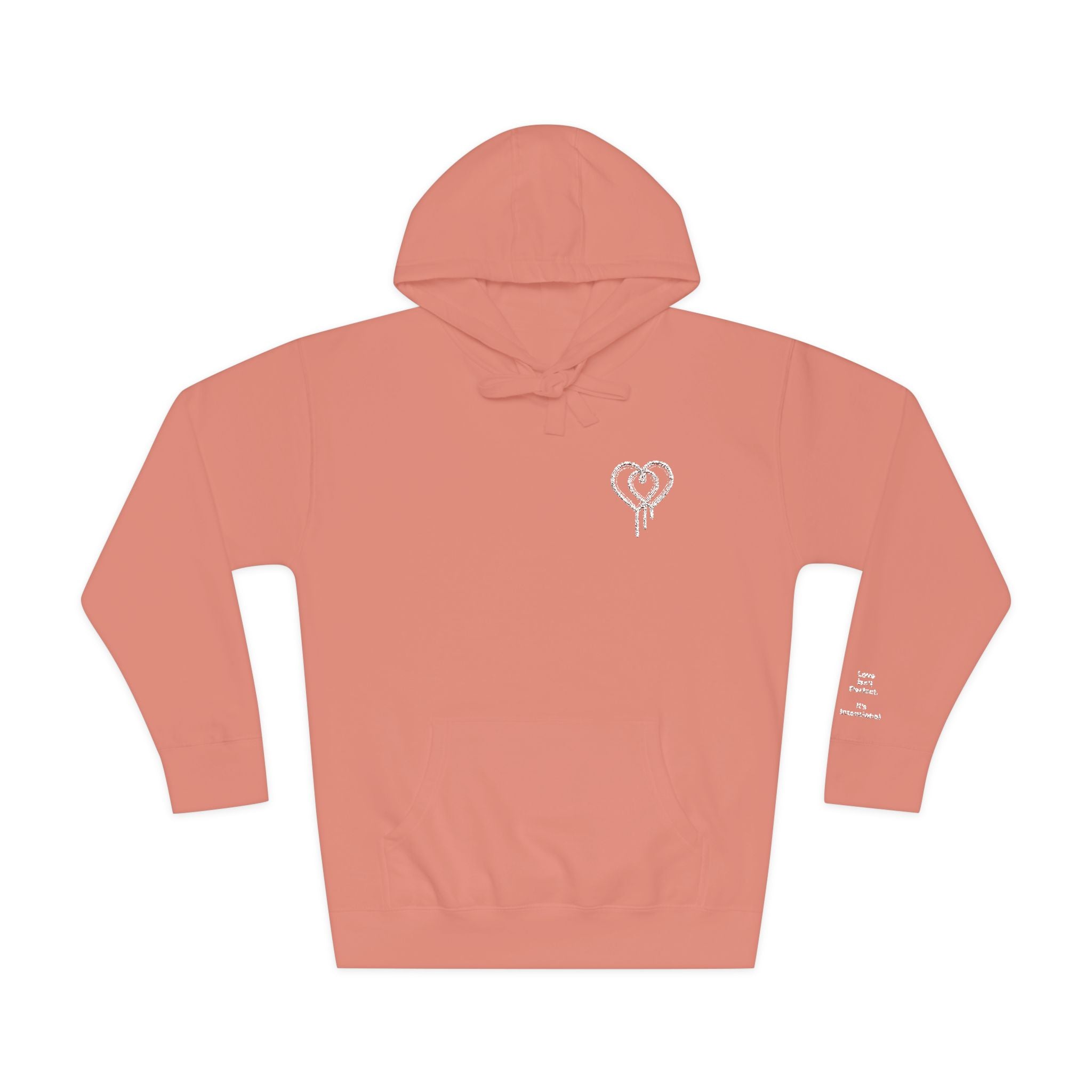 Love Isn't Perfect Men's Fleece Hoodie — "Love Isn't Perfect. It's Intentional."